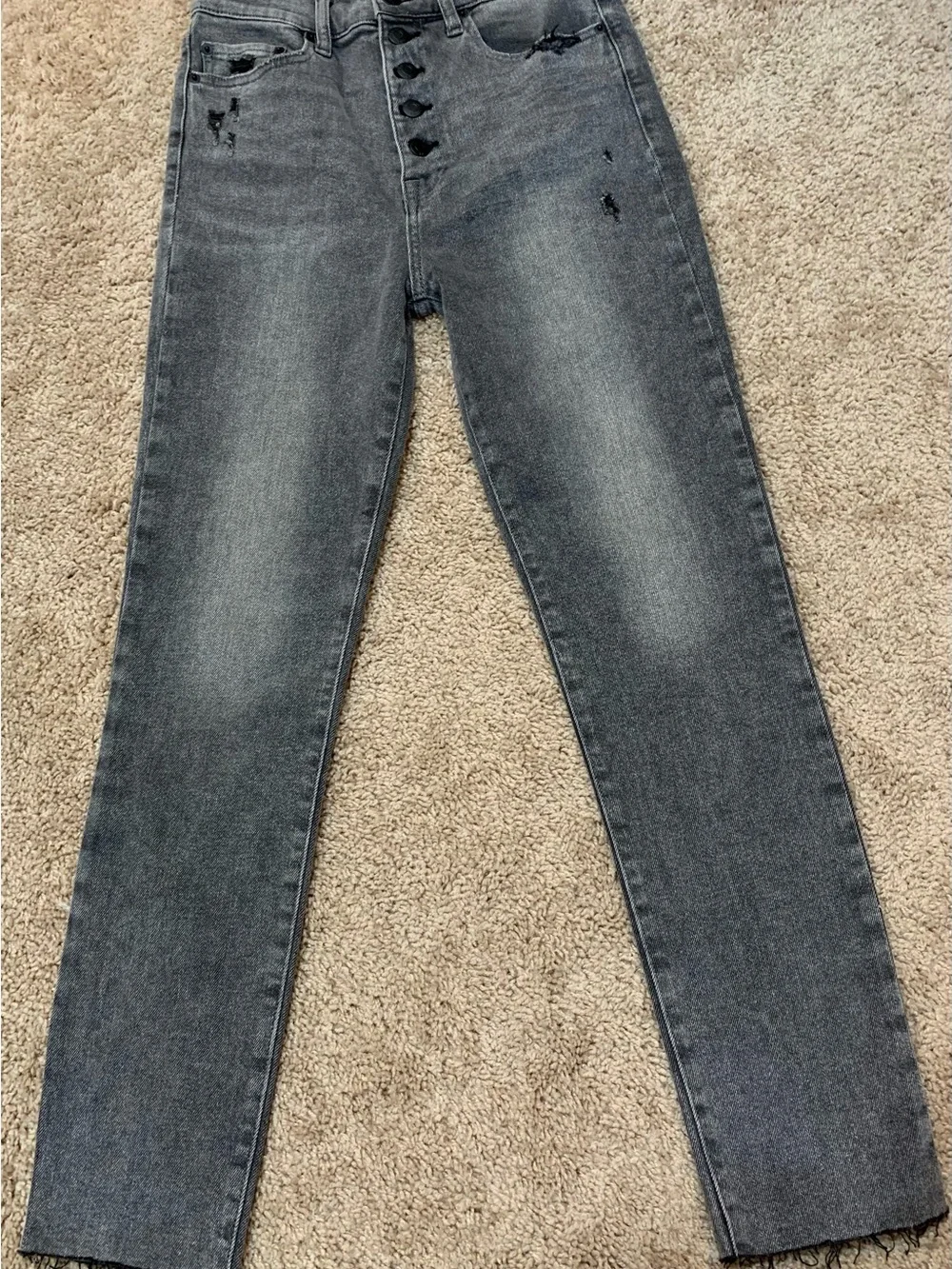 pistola Gray High-Rise Straight Leg Jeans with Button-Fly - Picture 3 of 10